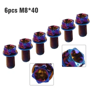 6pcs Titanium Bolts Torx Head Flange Screw M8x40mm Burn Blue For Motorcycle Bike - Picture 1 of 12