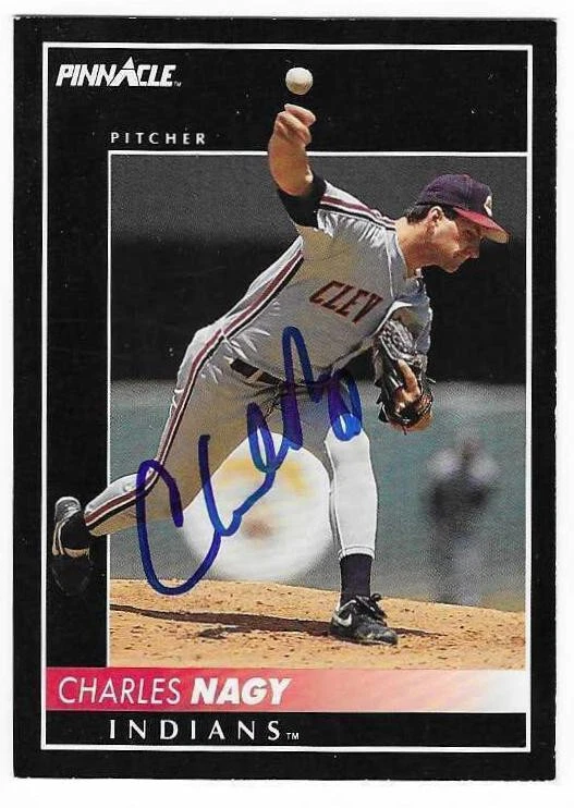CHARLES NAGY 1992 PINNACLE AUTOGRAPHED SIGNED # 383 CLEVELAND INDIANS - Image 1 of 1