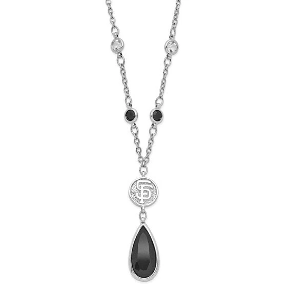 San Francisco Giants Silver-tone Crystal Drop 3" ext Necklace GIT065N-CR $56.90 - Image 1 of 1