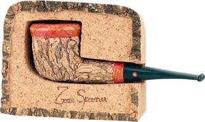 Tom Spanu Pfeife mit Korkmantel gerade mit Kork-Pfeifenständer 9mm Filter pipe - Bild 1 von 3