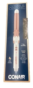 Conair Double Ceramic 1 In 1" Barrel Classic Curls 30 Heat Settings Dual Voltage - Picture 1 of 3
