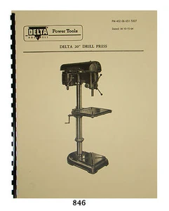 Delta Rockwell 20" Taladro Prensa Funcionamiento y Lista de Piezas Manual *846 - Imagen 1 de 7