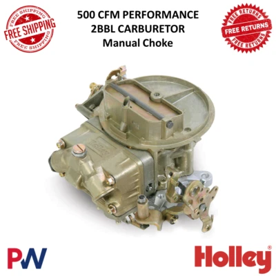 Holley 500 CFM Performance 2BBL Carburetor Manual Choke Gold Dichromate Finish - Image 1 of 4