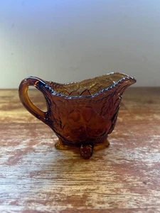 Tiara Indiana Glass Burnt Honey Sweet Pear Avocado Creamer Pitcher - Picture 1 of 6