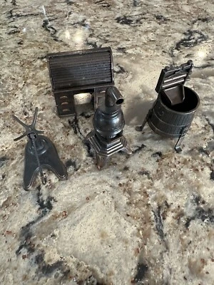 VintageDURHAM INDUSTRIES Metal Cast Holly Hobbie~Grinder~Potbelly Stove Desk - Image 1 of 4