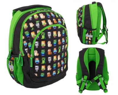Dreifächiger Schulrucksack Astra Minecraft Figuren Rucksack Schultasche - Bild 1 von 4
