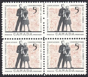 EDUCATION, STUDENTS Canada 1962 #396 MNH Block of 4 - Picture 1 of 1