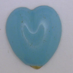 Antique Vintage Robins Blue Enamel Heart Shaped Trim Design Piece As Is  #K331 - Picture 1 of 3