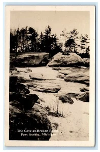 The Cove at Brocken Rocks Port Austin MI Michigan RPPC Postcard 1928 G9 - Bild 1 von 2