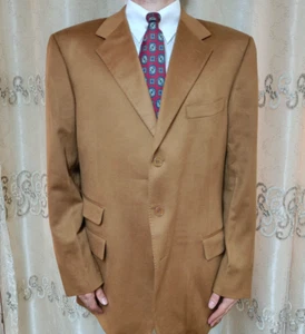 Vintage handtailored bespoke classic 100% pure cashmere suit jacket blazer 46L - Picture 1 of 13