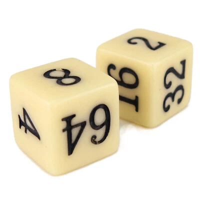 Backgammon Doubling Dice x2 16mm Ivory * Replacement Acrylic Dice Set Board Game - Image 1 of 3