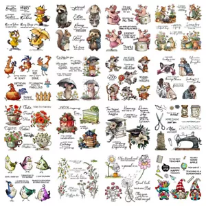 Cartoon Animal Flower Metal Cutting Dies Clear Stamps for DIY Scrapbooking Cards - Picture 1 of 48