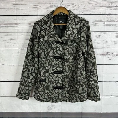 Chaqueta BKE Hebilla Mujer Grande Negra Gris Botón Mezcla Lana Forrada Foto 1 de 4