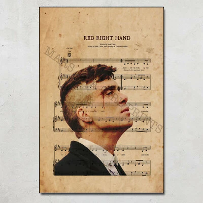 Peaky Blinders Thomas Shelby Red Right Hand Vintage Wall Art Poster No Frame
