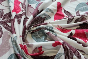 1 Lfm Jersey 3,40€/m² Interlock Blumen reine BIO-Baumwolle Q11 - Bild 1 von 2