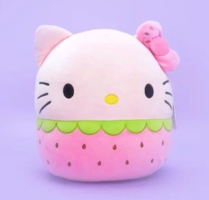Sanrio Squishmallows Hello Kitty Pink Strawberry Bow Ultrasoft Plush 12in NWT - Picture 1 of 7