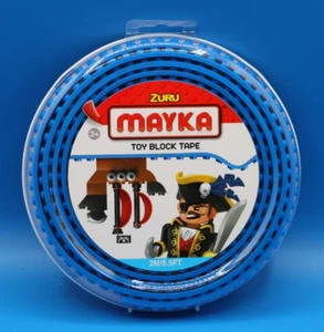 Zuru Mayka Toy Block Tape 2M/6.5 FT Blue 4 Row Compatible Lego Stick Reuse NEW - Picture 1 of 3
