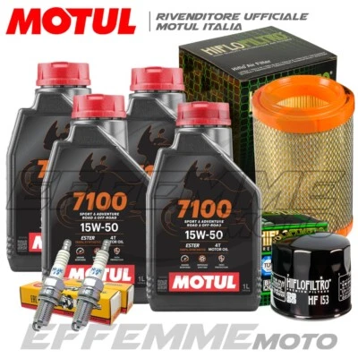 MOTUL + HIFLO + NGK Tagliando DUCATI Monster 696 2008 2009 2010 2011 (4 7100 15W50, Filtri, Candele)