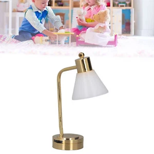 1:12 Scale Dollhouse Table Lamp LED Micro Metal Dollhouse Miniature Table Light - Picture 1 of 12
