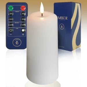 EMBER™ LED Candle Flameless Flickering Signature White Battery Powered 10cm - Picture 1 of 11