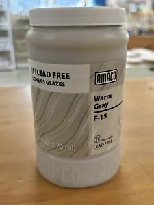 AMACO F-15 Warm Gray Discontinued NOS F-Series Low Fire Pottery Glaze Cone 05 - Picture 1 of 4