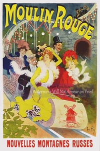 Moulin Rouge New Roller Coaster French Advertising Poster, Wall Art Print  - Picture 1 of 11
