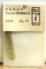 Grandt Line 1054 Brass Turnbuckles for .025 Wire On3 1/4 Scale NOS