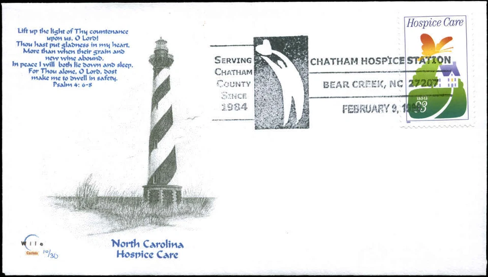 US FDC #3276 Eric Wile 10/30 Cachet Unofficial Fancy Cancel Bear Creek, NC - Image 1 of 1