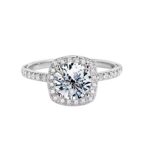Women Moissanite Sterling Silver Ring Fine Jewelry Square Wedding Engagement Au - Picture 1 of 15