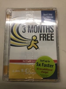 VINTAGE AOL 9.0 CD ROM IN HARD CASE SEALED - PREOWNED - Picture 1 of 2