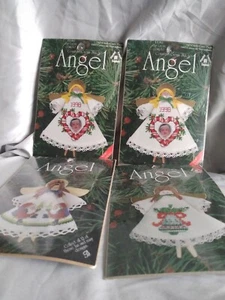 Lot Of 4 Designs For The Needle Counted Cross Stitch Angel Ornaments All Sealed - Picture 1 of 3