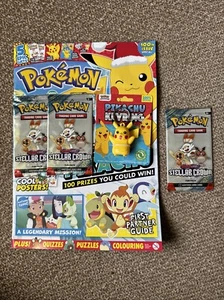 Pokemon magazine #100 2024 Special issue + Stellar Crown cards & Pikachu Keyring - Picture 1 of 1