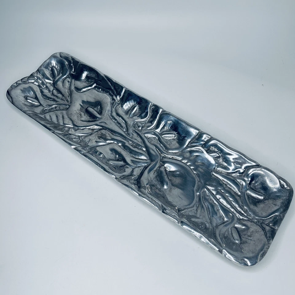 Vintage Hand Crafted Pewter Tray Grupo Empresarial Mexico Alloy 41cm Decorative - Image 1 of 4
