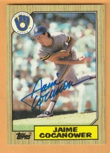 Jaime Cocanower Milwaukee Brewers AUTO Signed 1987 Topps Baylor Bears - Picture 1 of 2