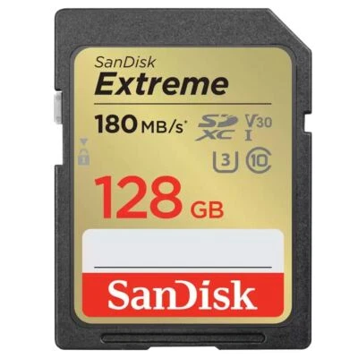 SanDisk Extreme SDXC card 180MB s UHSI U3 V30 128GB  SDSDXVA-128G-GNCIN - Image 1 of 4