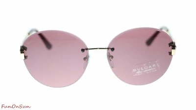Gafas de sol redondas para mujer BVLGARI BV6091B 2781A lentes doradas pálidas/violetas 61 mm Foto 1 de 4