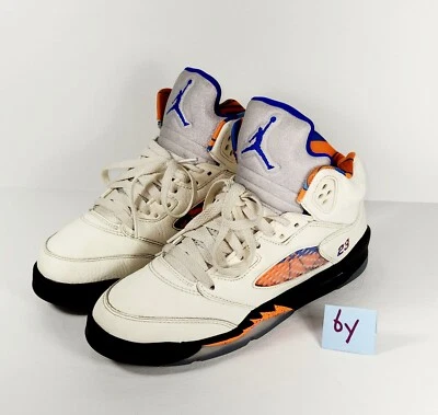 Air Jordan 5 Retro GS 6 Y Womens size 7.5 White/Orange/Blue 440888-148   - Image 1 of 4
