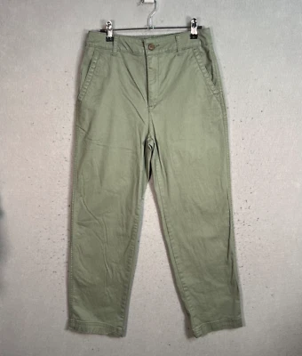Gap Girlfriend Khaki Pants Women Size 2 Sage Green Cotton Blend Straight Leg - Image 1 of 4