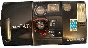 Olympus Infinity Twin AF 35mm 70mm Weatherproof Camera Not Film Tested Functions - Picture 1 of 5