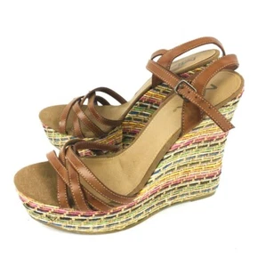 Sandalias multicolores de plataforma de cuña alta para mujer Mia Selma 10M zapatos - Imagen 1 de 7