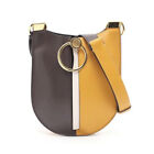 MARNI Earring Bag Shoulder Bag Leather Brown Yellow Preowned Authentic