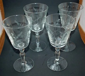 Set of Four (4) Vintage Libbey Rock Sharpe-FERN Water Goblet 7 " (H) - Picture 1 of 2