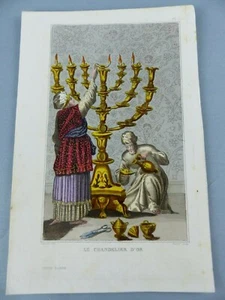 GRAVURE ancienne vers 1850 costumes TERRE SAINTE le chandelier d' or ,260 - Imagen 1 de 1