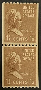 Travelstamps: US Stamps Scott #849 Martha Washington Coil Line  Pair MOGH - Photo 1 sur 5