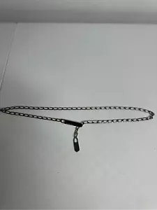 Vintage Calvin Klein Silver Tone Geometric Chain Belt One size Logo 33” *Notes - Picture 1 of 8