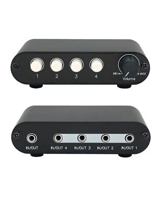 4 Way 3.5mm Stereo Audio Switch Input Source Switcher Selector splitter box MC41 - Image 1 of 4