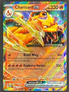 Pokémon Charizard ex 006/165 nuevo escarlata y violeta 151 casi nuevo - Imagen 1 de 2