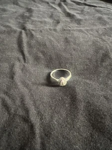 White Gold Diamond Engagement Ring 9ct Size L - Picture 1 of 4
