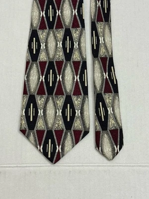 Corbata de seda Galleria & Co corbata geométrica hecha a mano Italia C5 Foto 1 de 4