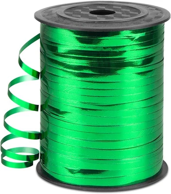 500 yardas 3/16" cinta rizadora metálica verde, cadena de globo brillante 1 rollo para G Foto 1 de 4